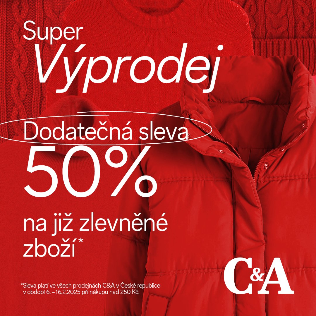 Dodatečná sleva 50 % na již zlevněné zboží