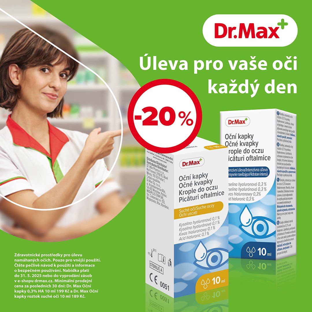 Глазные капли Dr. Max – медицинское изделие, -20% с картой Advantage Card