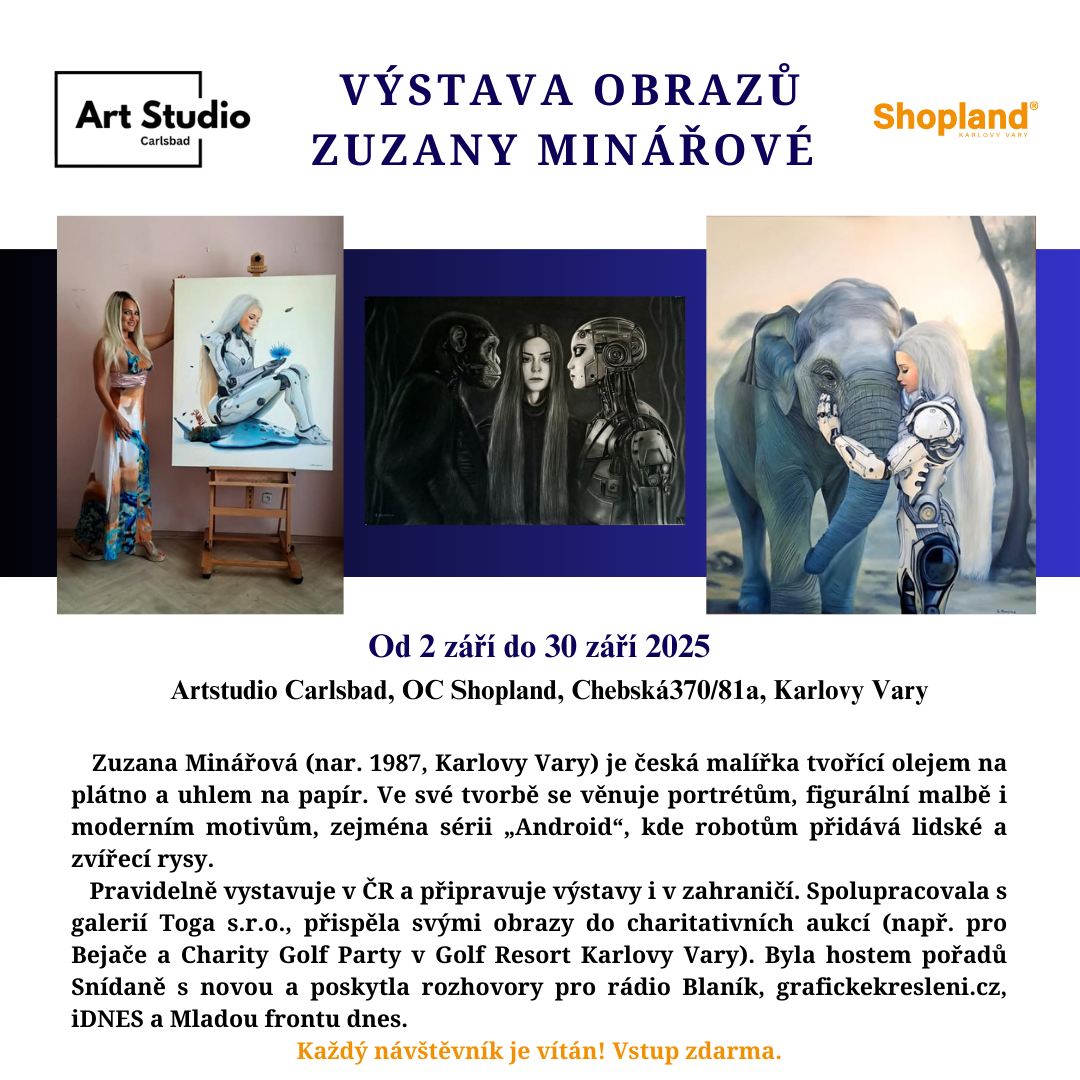 Kunstausstellung von Zuzana Minářová im Shopland Karlsbad