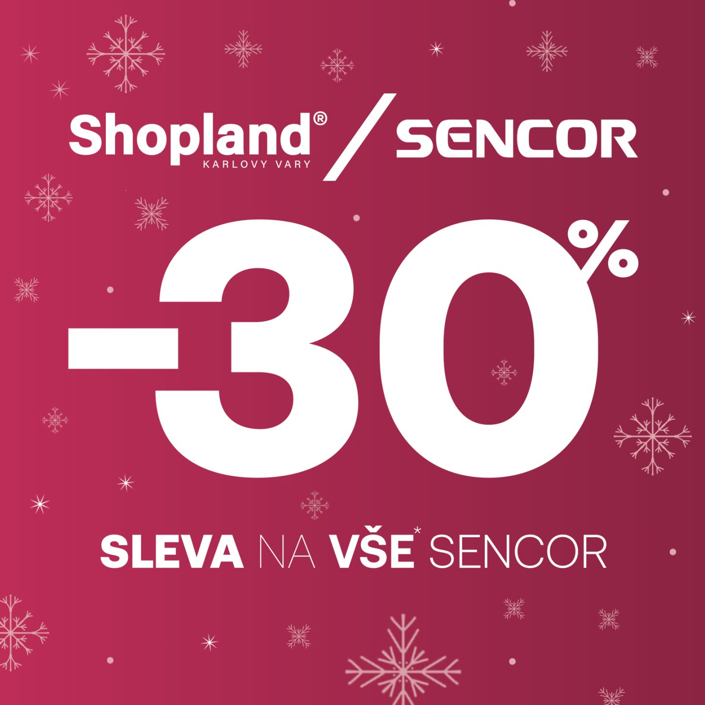 🎁 -30% на всю продукцию SENCOR в Shopland Karlovy Vary! 🎄