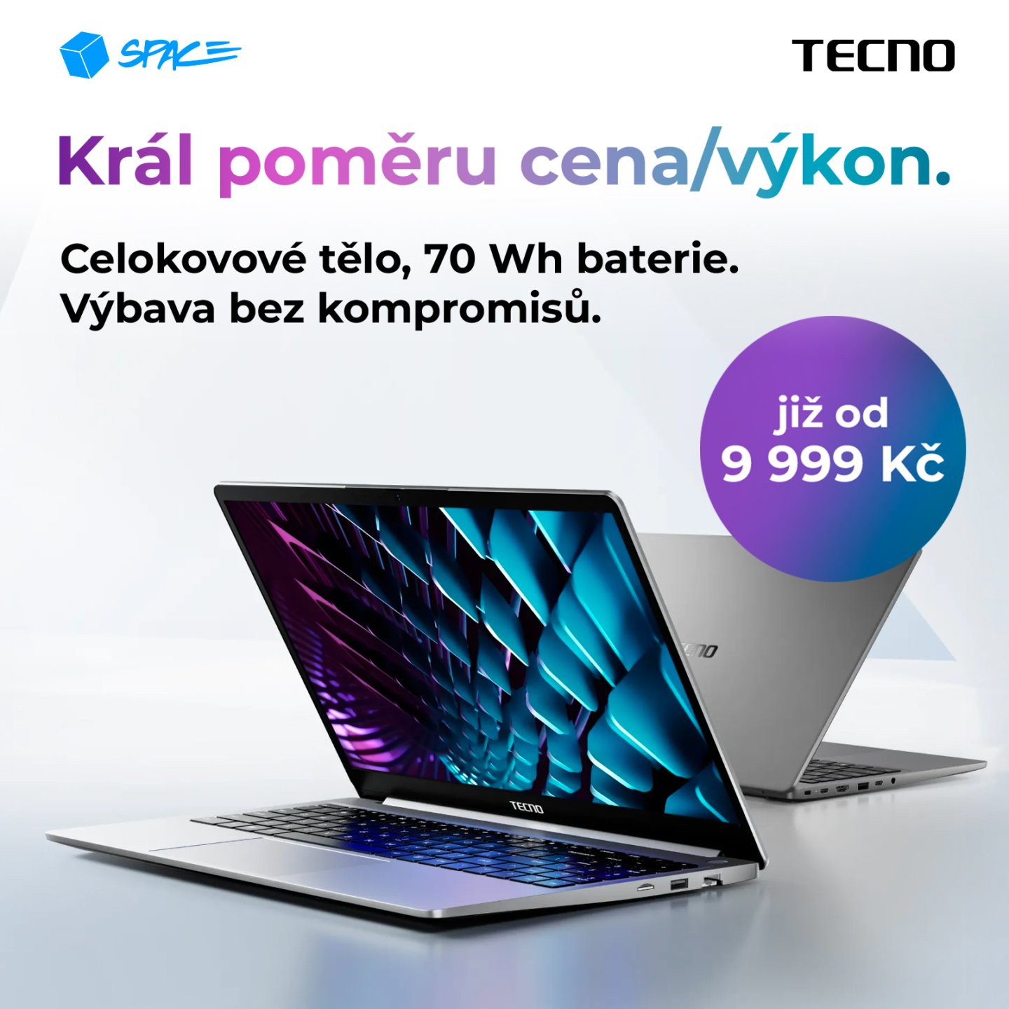 Tecno MEGABOOK: Премиальный ноутбук до 13 000 Kč