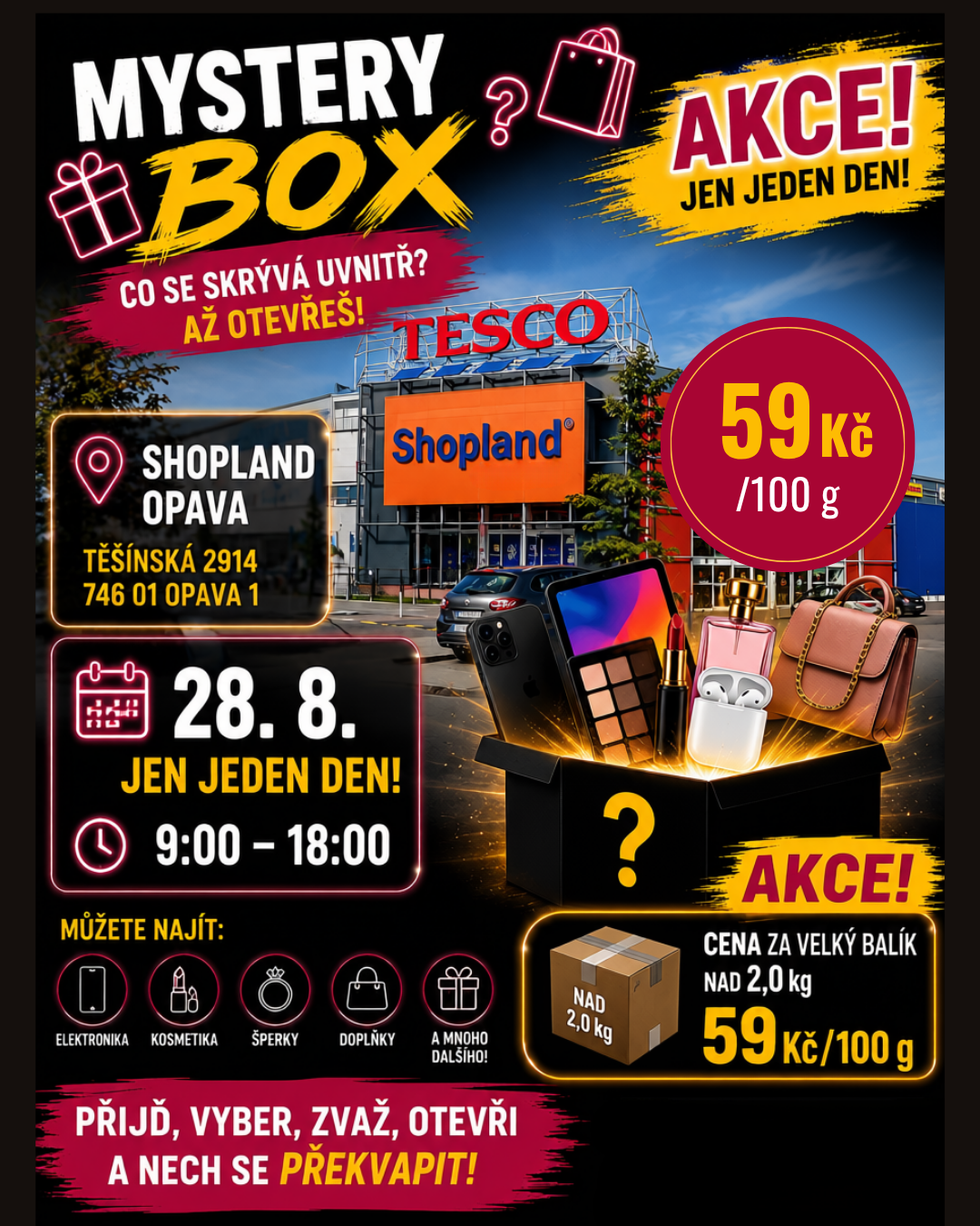 Prodej nevyzvednutých zásilek v Shopland Opava