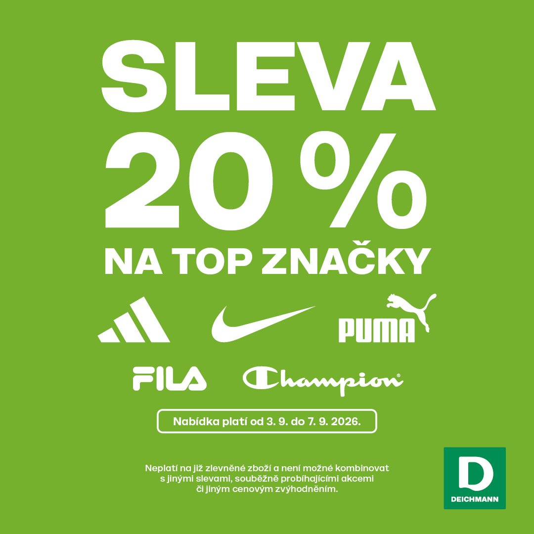 Nakupte sportovní značky se slevou 20 %