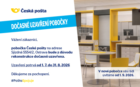 Česká pošta dočasně uzavřena